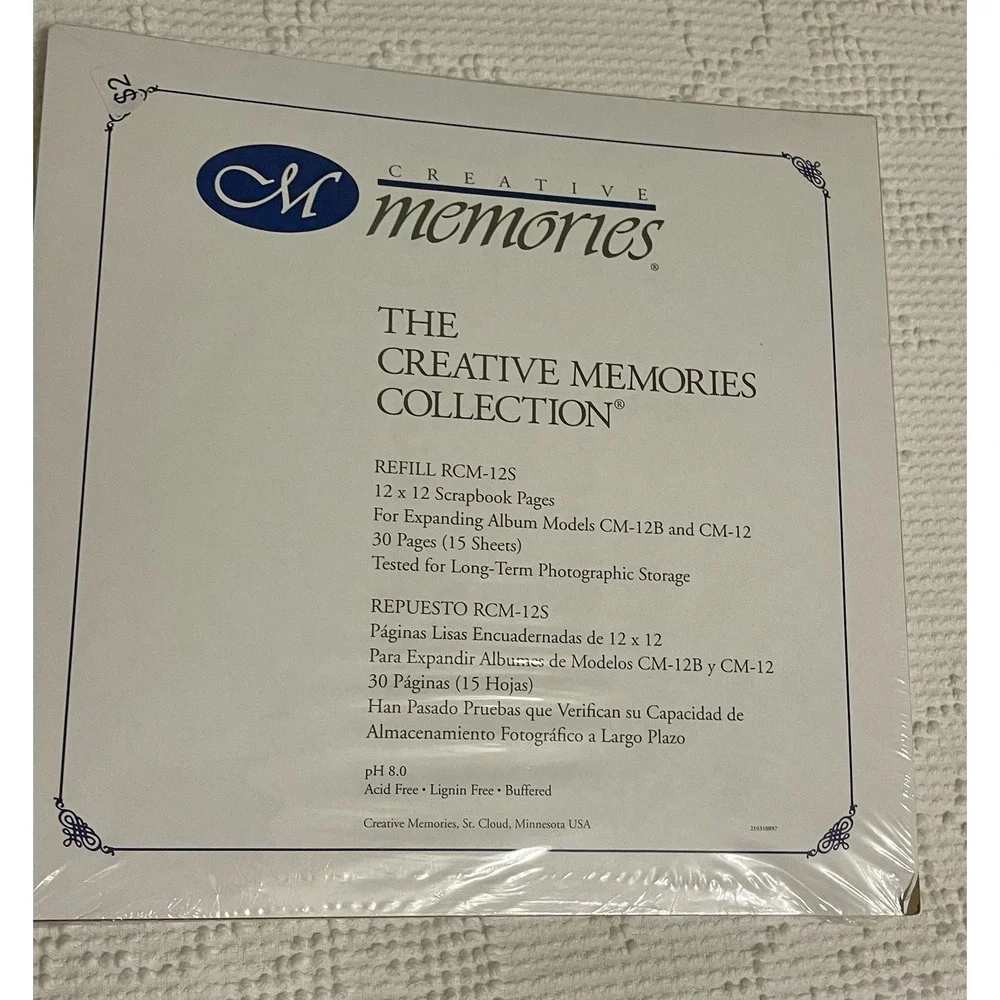 CreativeMemories 12x12 Picture Pocket Pages Sealed New Set of 2 RCM-12P
